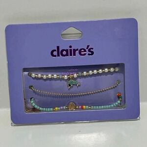 Claire’s trio of anklets NWT beaded dolphins